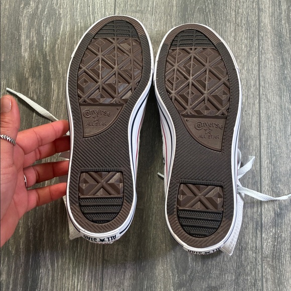 Converse White Canvas Sneakers with Red and Blue Stripes Unisex - Picture 4 of 6